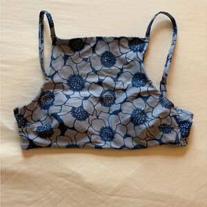 Floral Blue Bikini Top